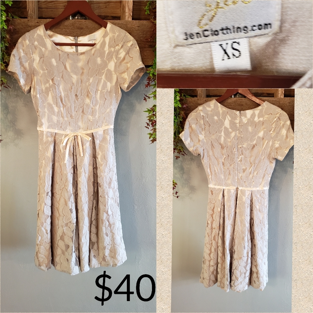 "Renee" Dress in Grey Lace